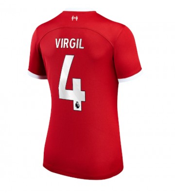 Liverpool Virgil van Dijk #4 Hjemmebanetrøje Dame 2023-24 Kort ærmer